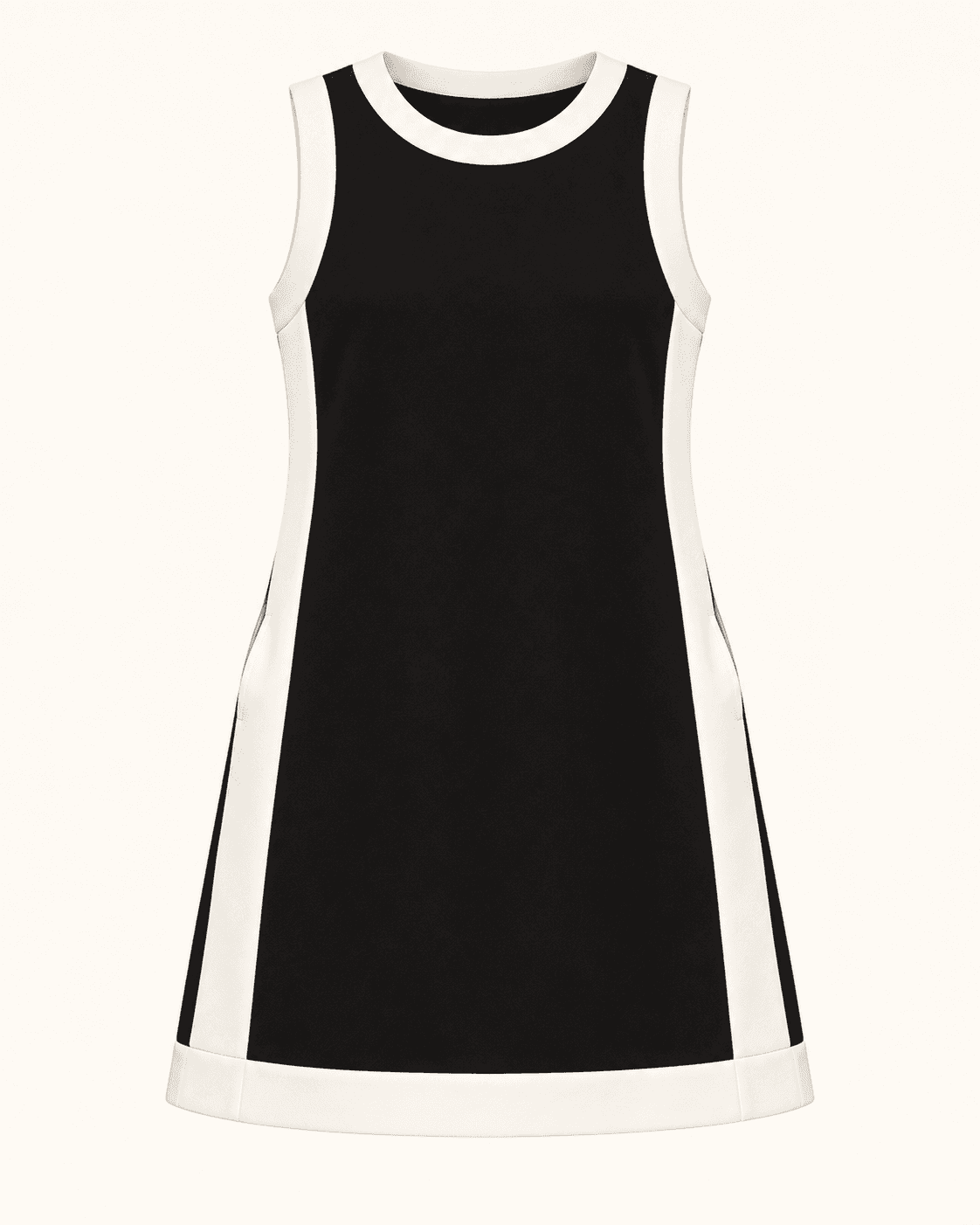 Contrast Shift Dress — Black